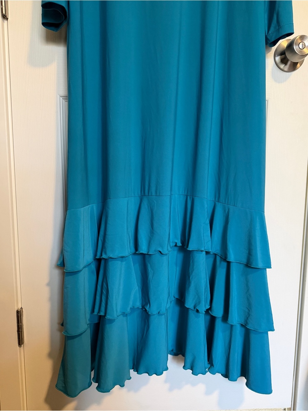 Zadie B Size 2X Turquoise Blue Ruffle Hem Layering Dress Boho Casual Chic Modest - Picture 3 of 5